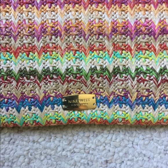 Nine West multi color straw clutch - Picture 4 of 9
